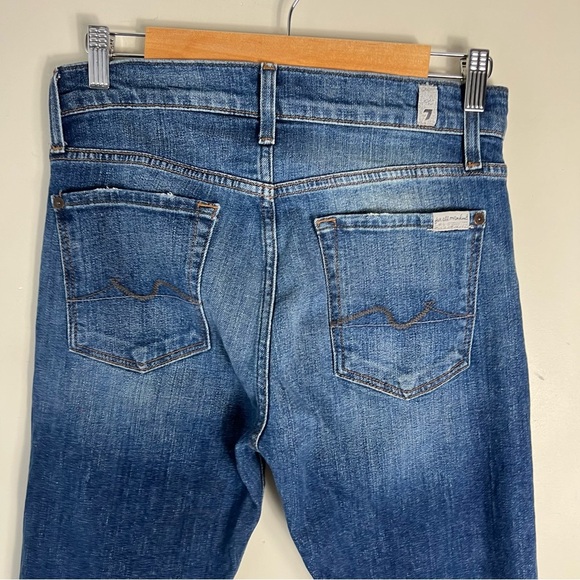 7 For All Mankind Men’s Paxtyn Blue Slim Jeans Distressed Size 28 - Picture 8 of 9